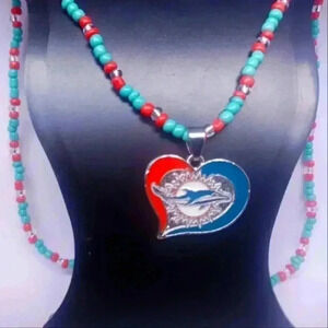 Miami Dolphins Beaded Necklace